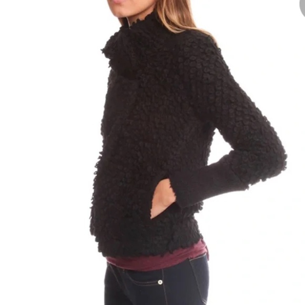 IRO Caty knit Black Textured open front Sweater jacket size 38/S